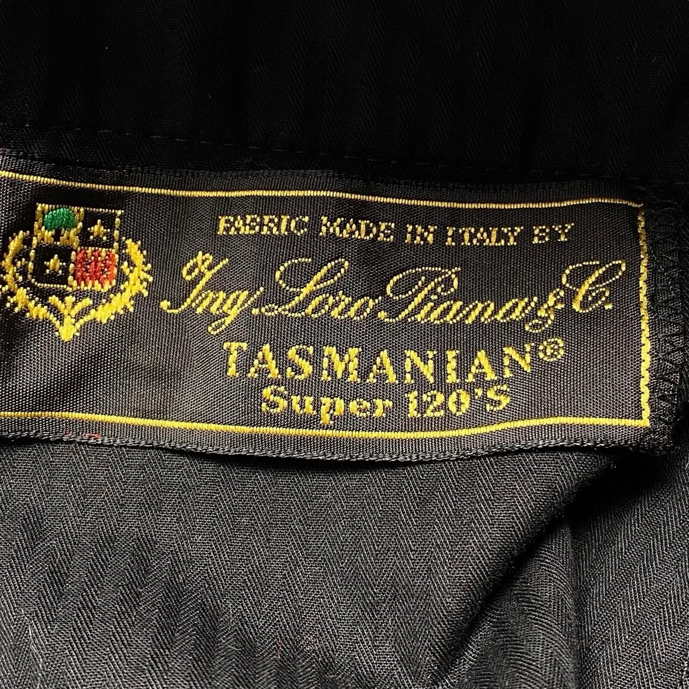LORO PIANA Men Tasmanian Super 120 Wool Pleated Front Pants Sz 38 Charcoal‎ 10-7